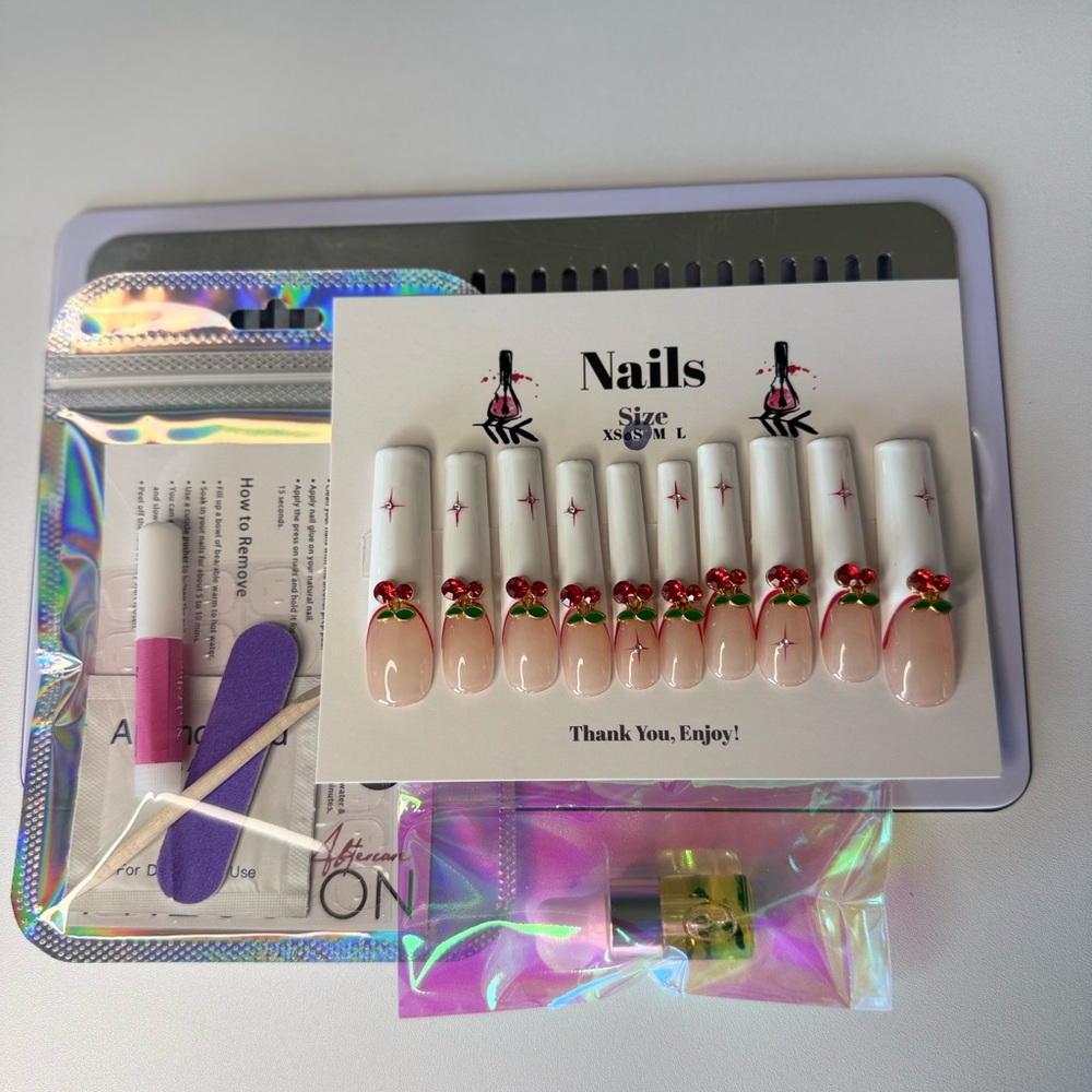 Cherry Bomb Nails | Custom Press On Nails | High Quality Nails | Handmade